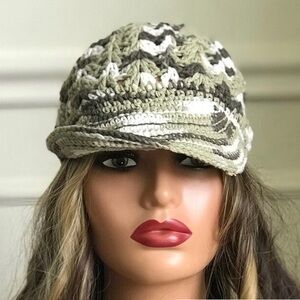 Stylish Olive Green Crochet Cap